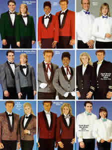 banquet etons server eton jackets in red, green, grey, black, white